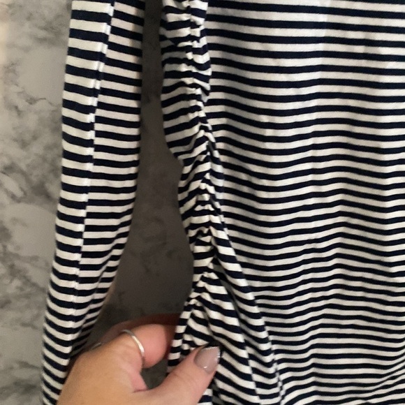 NWOT | Michael Kors | Black & White Stripe | Ruched | Long Sleeve | Top | Size:… - Picture 9 of 17